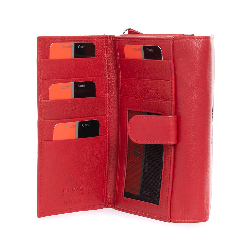 Pierre Cardin | Дамско портмоне от естествена кожа GPD447, Червен 3