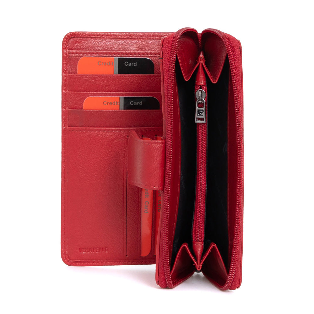 Pierre Cardin | Дамско портмоне от естествена кожа GPD449, Червен 4