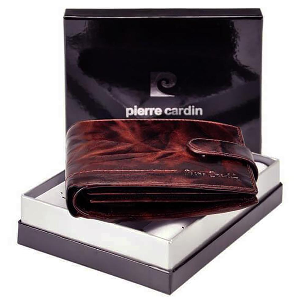 Pierre Cardin | Мъжки кожен портфейл GPB462, Тъмно кафяво 2