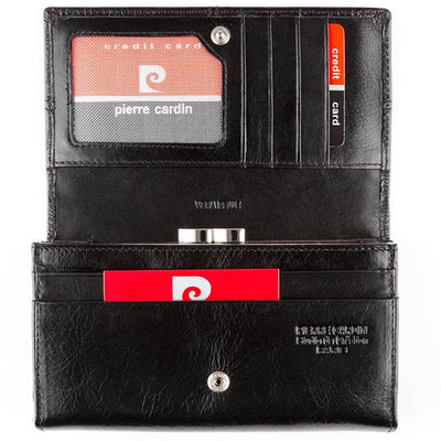 Pierre Cardin | Дамско портмоне от естествена кожа GPD136, Черен 4