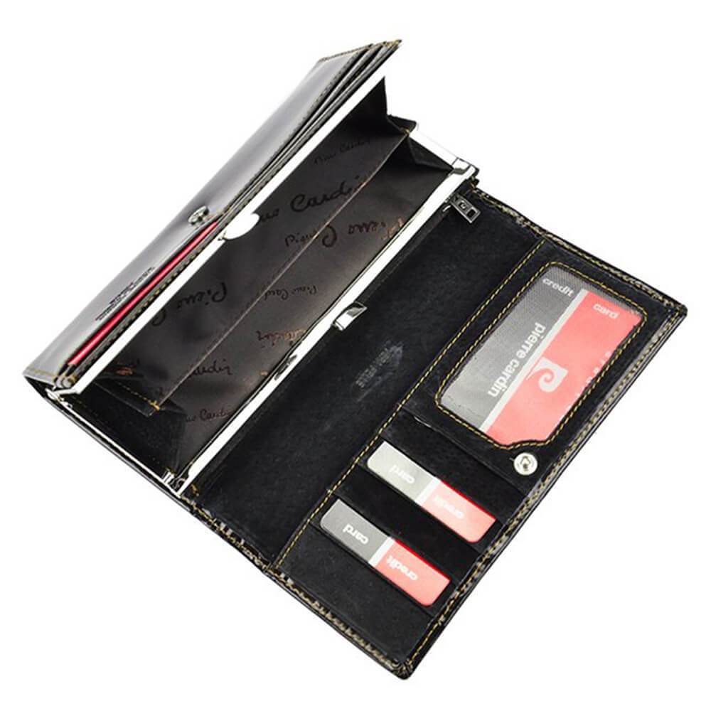 Pierre Cardin | Дамско портмоне от естествена кожа GPD141, Черен 5