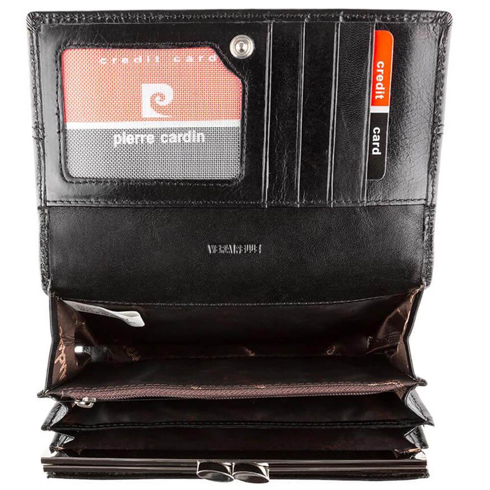 Pierre Cardin | Дамско портмоне от естествена кожа GPD136, Черен 5