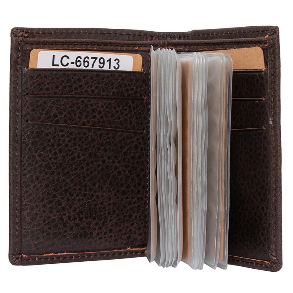 Lee Cooper | Мъжко кожено портмоне за карти EF-POB006, Тъмно кафяво 3