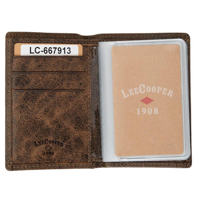 Lee Cooper | Мъжко кожено портмоне за карти EF-POB006, Кафяв 2