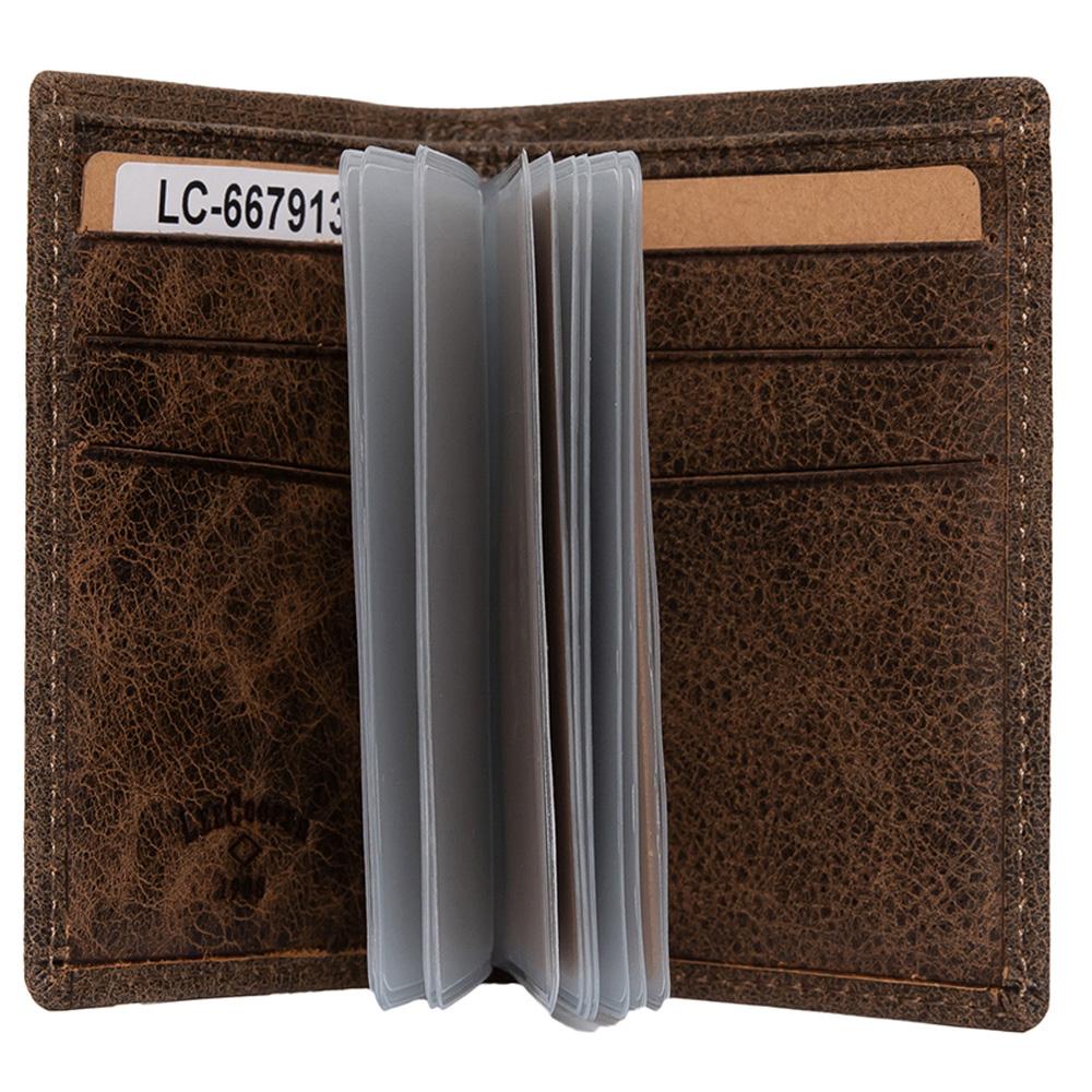 Lee Cooper | Мъжко кожено портмоне за карти EF-POB006, Кафяв 3
