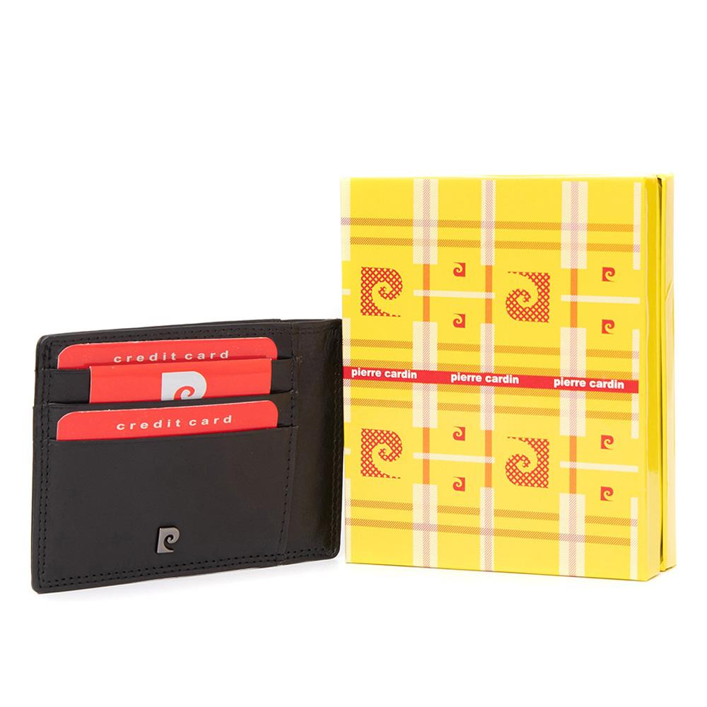 Pierre Cardin | Мъжко кожено портмоне за карти GPB026, Черен 2