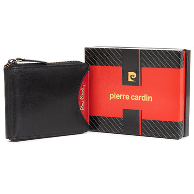 Pierre Cardin | Мъжки кожен портфейл GPB060, Черен/Червен - с RFID защита 2