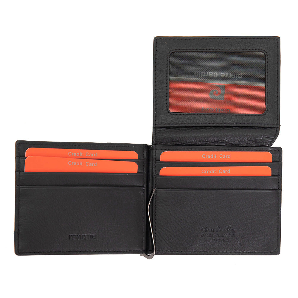 Pierre Cardin | Мъжко кожено портмоне за карти GPB081, Черен/Син 4