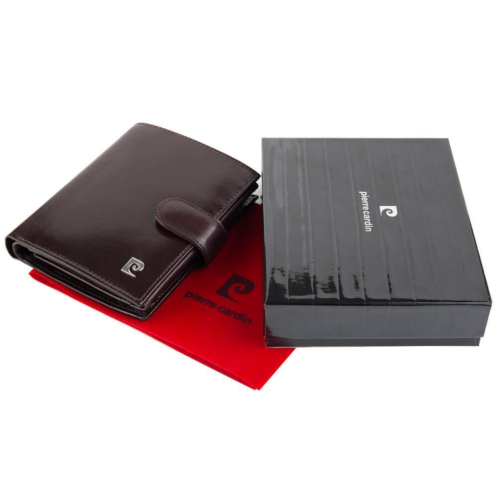 Pierre Cardin | Мъжки кожен портфейл GPB439, Тъмно кафяво - с RFID защита 2