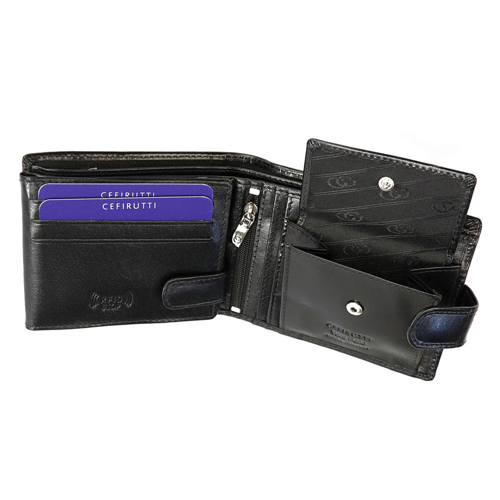 Мъжки кожен портфейл GPB556, Черен - с RFID защита