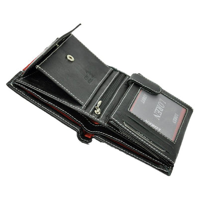 Мъжки кожен портфейл GPB589, Черен/Червен - с RFID защита 5