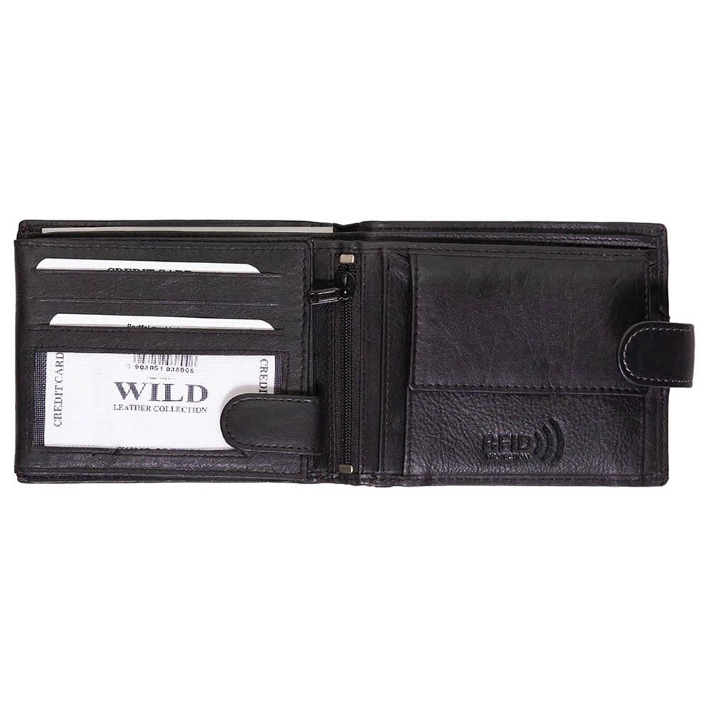 Мъжки кожен портфейл GPB602, Черен - с RFID защита 3