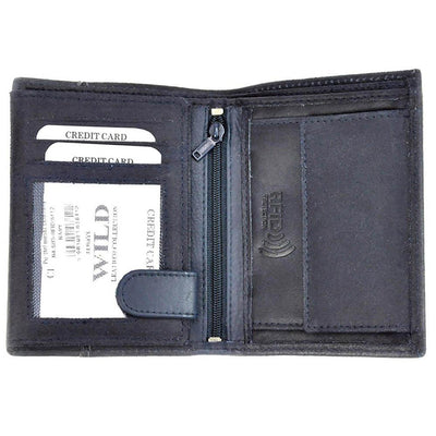 Мъжки кожен портфейл GPB608, Тъмносин - с RFID защита 4