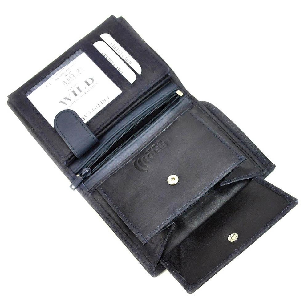 Мъжки кожен портфейл GPB608, Тъмносин - с RFID защита 6