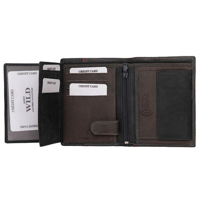 Мъжки кожен портфейл GPB608, Сив - с RFID защита 5