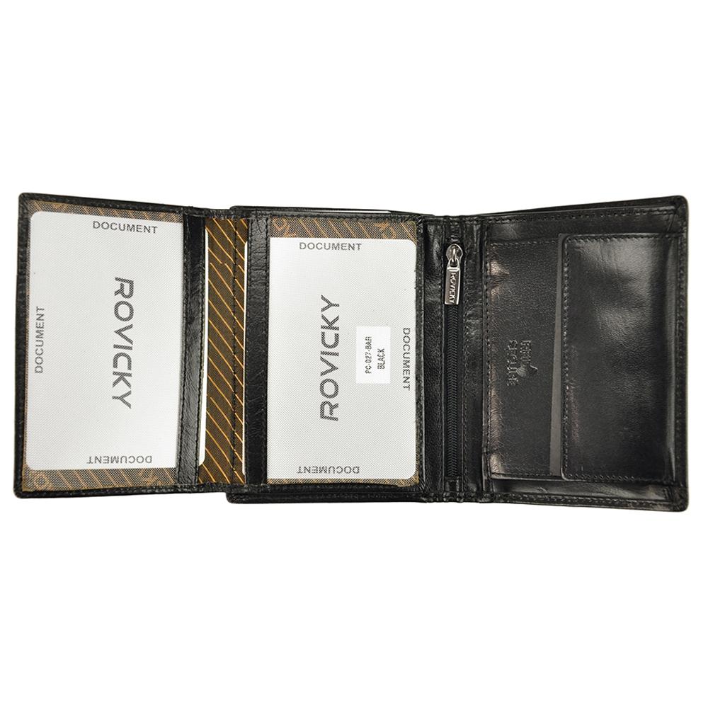 Мъжки кожен портфейл GPB628, Черен - с RFID защита 6