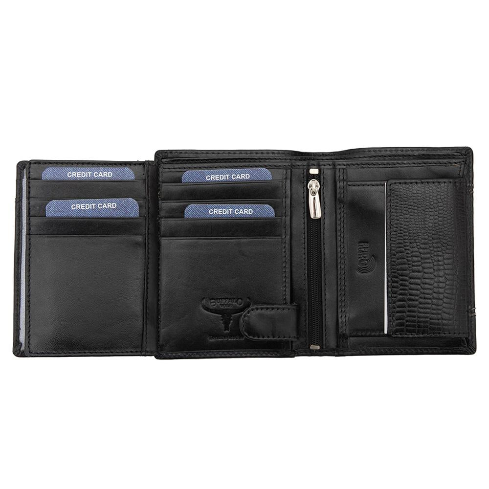 Мъжки кожен портфейл GPB639, Черен - с RFID защита 4