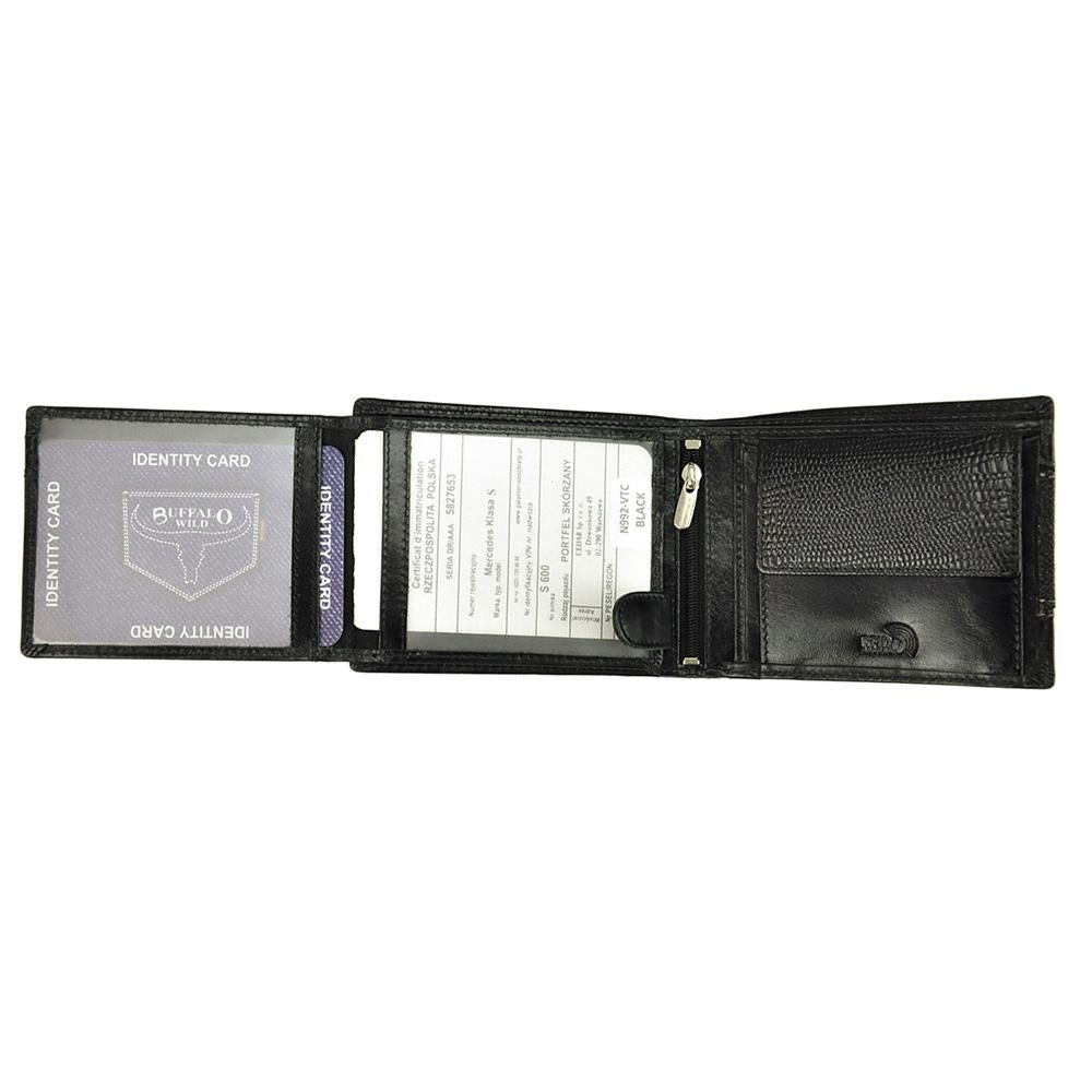 Мъжки кожен портфейл GPB640, Черен - с RFID защита 6