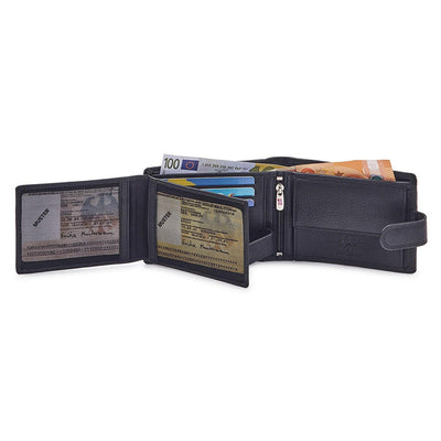 Мъжки кожен портфейл GPB719, Черен - с RFID защита 6