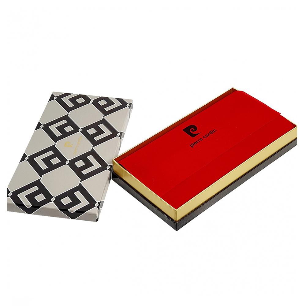 Pierre Cardin | Дамско портмоне от естествена кожа GPD004, Червен/Черен 2