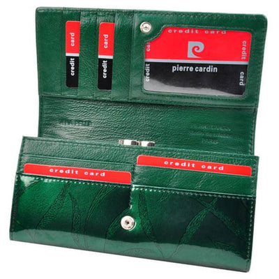 Pierre Cardin | Дамско портмоне от естествена кожа GPD016, Зелен 2