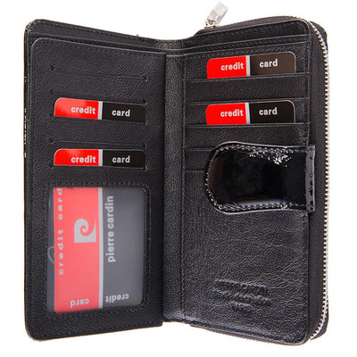 Pierre Cardin | Дамско портмоне от естествена кожа GPD017, Черен 3
