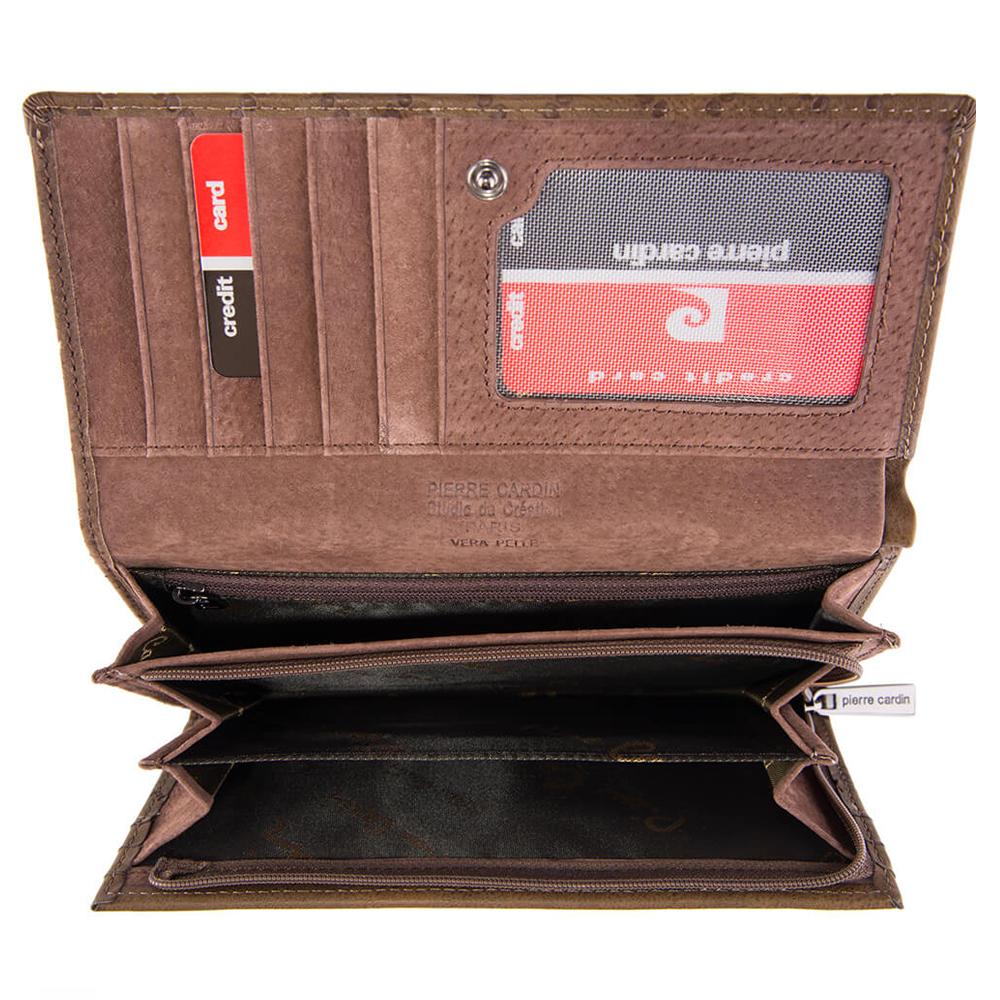 Pierre Cardin | Дамско портмоне от естествена кожа GPD024, Кафяв 5