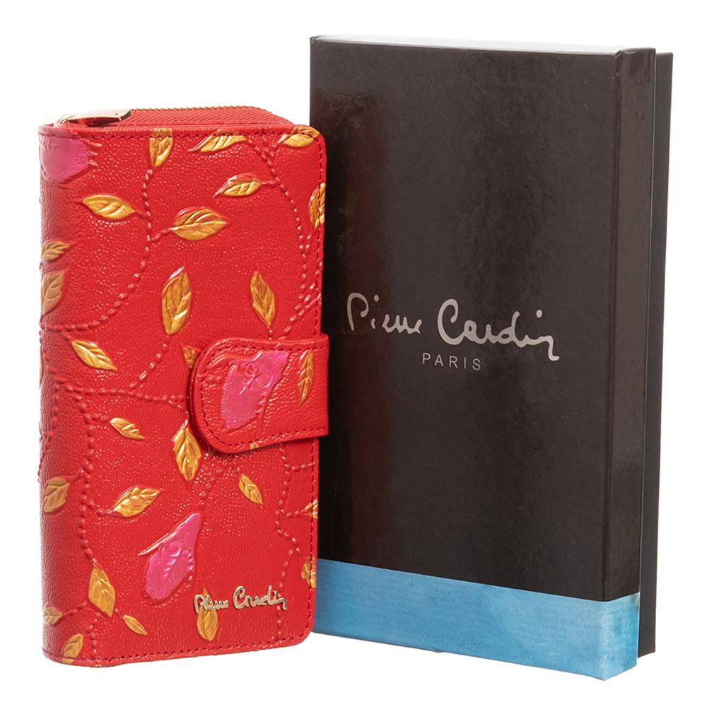 Pierre Cardin | Дамско портмоне от естествена кожа GPD036, Червен 2