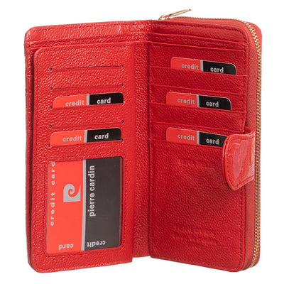 Pierre Cardin | Дамско портмоне от естествена кожа GPD036, Червен 3