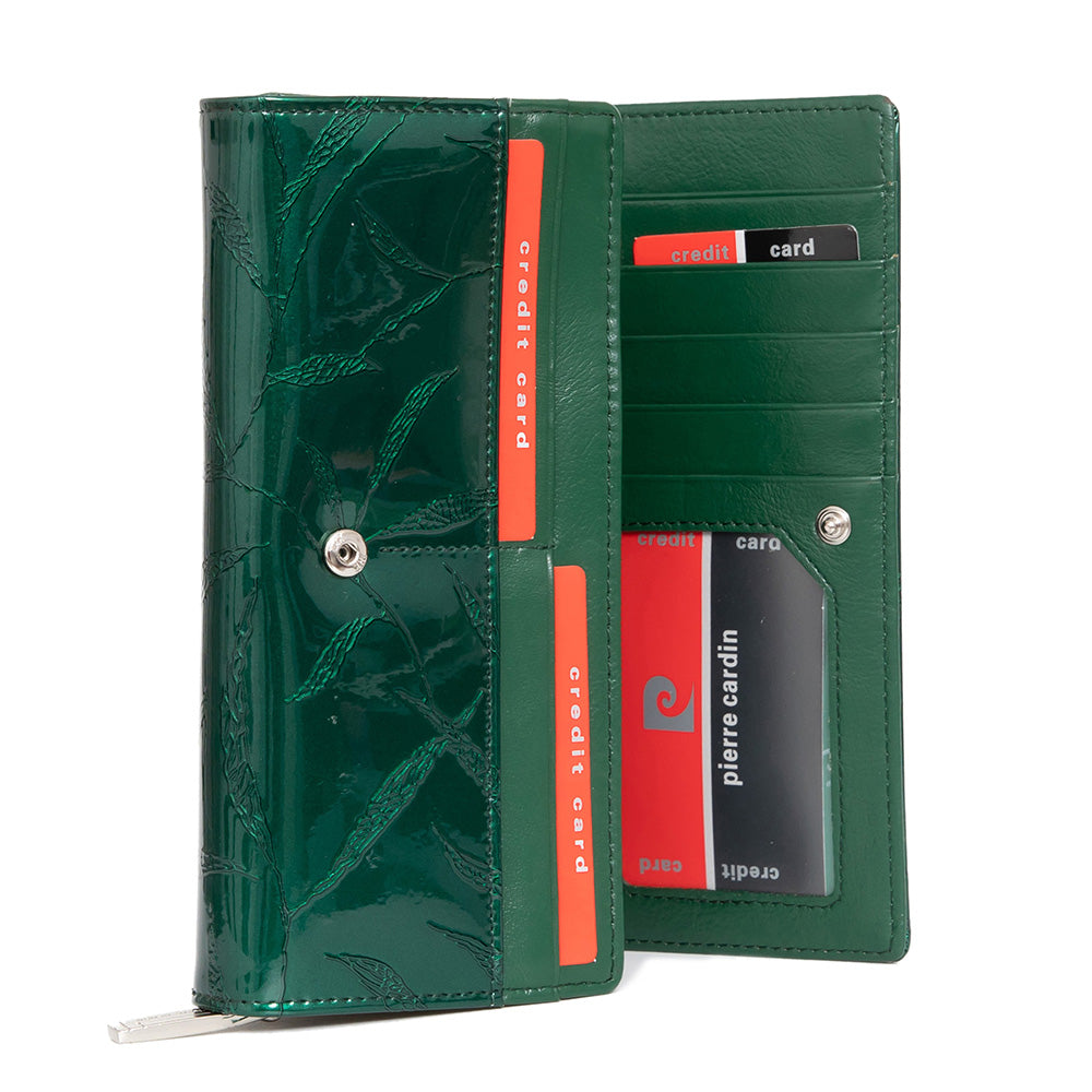 Pierre Cardin | Дамско портмоне от естествена кожа GPD027, Зелен 4