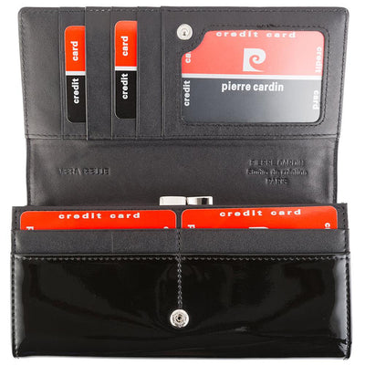 Pierre Cardin | Дамско портмоне от естествена кожа GPD044, Черен 3