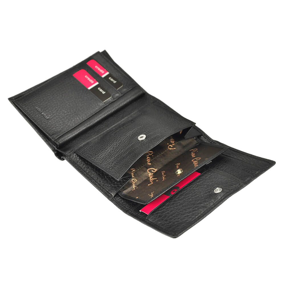 Pierre Cardin | Дамско портмоне от естествена кожа GPD055, Черен 8