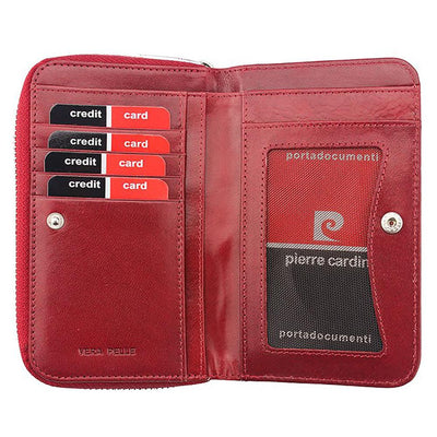 Pierre Cardin | Дамско портмоне от естествена кожа GPD070, Червен 5