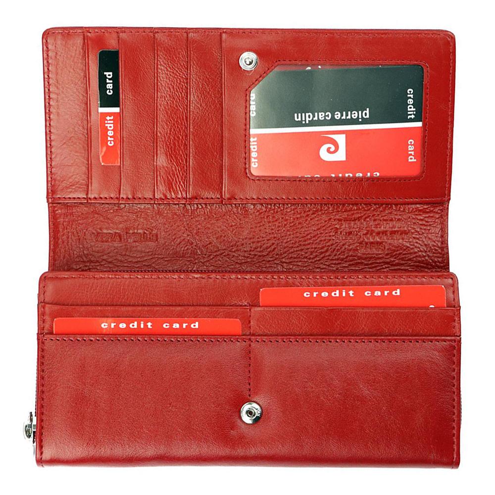 Pierre Cardin | Дамско портмоне от естествена кожа GPD080, Червен 4