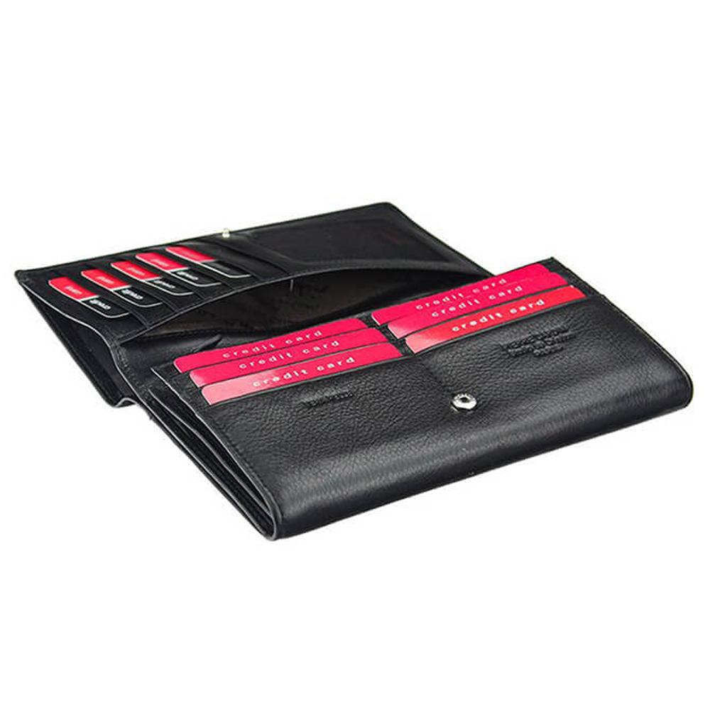 Pierre Cardin | Дамско портмоне от естествена кожа GPD159, Черен 4