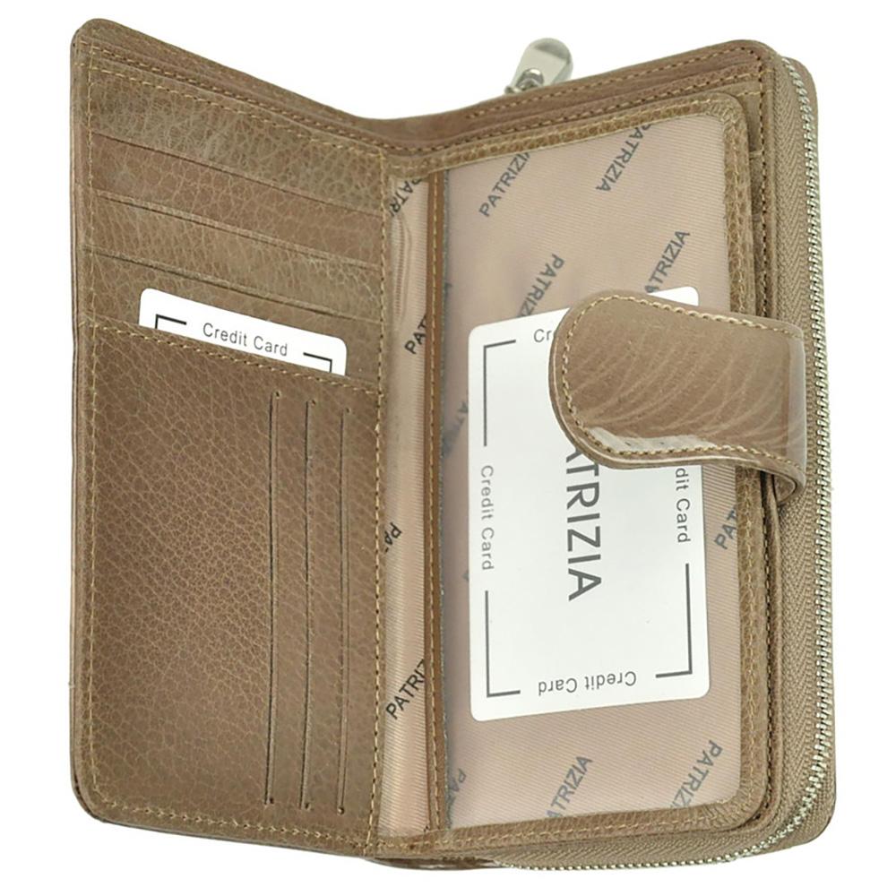 Дамско портмоне от естествена кожа GPD317, Бежов - с RFID защита 4