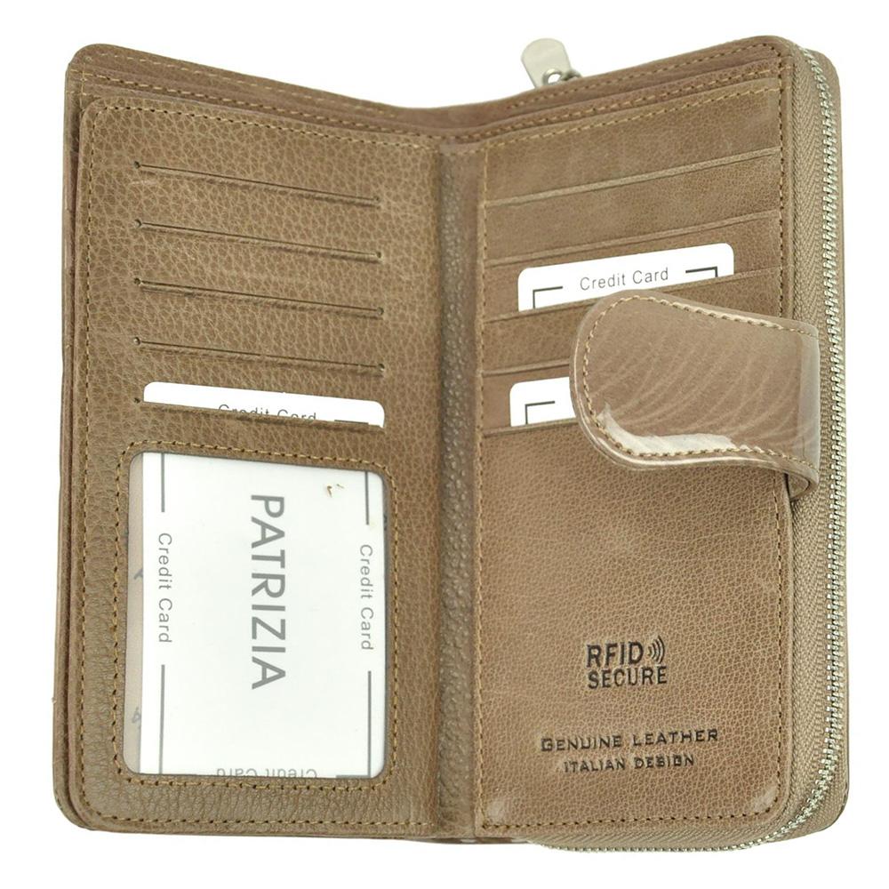 Дамско портмоне от естествена кожа GPD317, Бежов - с RFID защита 5