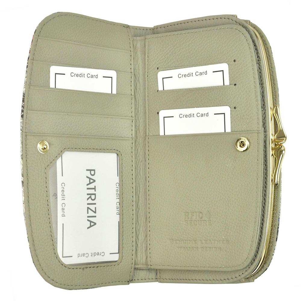 Дамско портмоне от естествена кожа GPD327, Сив/Розов - с RFID защита 4
