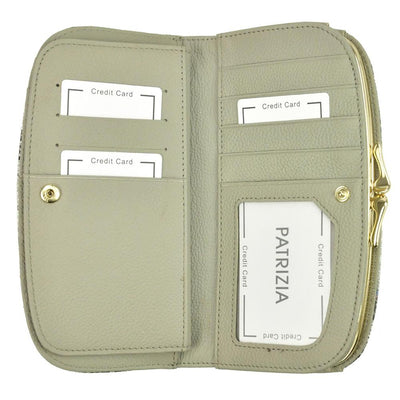 Дамско портмоне от естествена кожа GPD327, Сив/Розов - с RFID защита 5