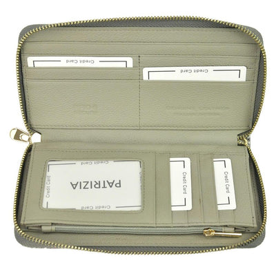 Дамско портмоне от естествена кожа GPD328, Сив/Розов - с RFID защита 4