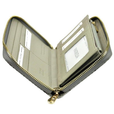Дамско портмоне от естествена кожа GPD328, Сив/Розов - с RFID защита 6