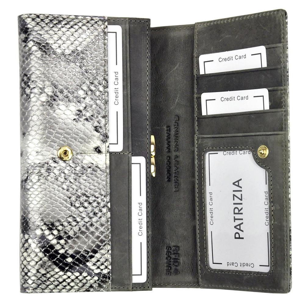 Дамско портмоне от естествена кожа GPD330, Сив - с RFID защита 4