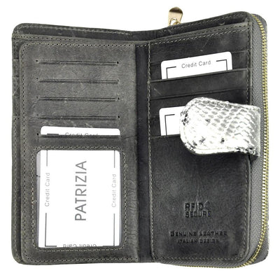 Дамско портмоне от естествена кожа GPD334, Сив - с RFID защита 4