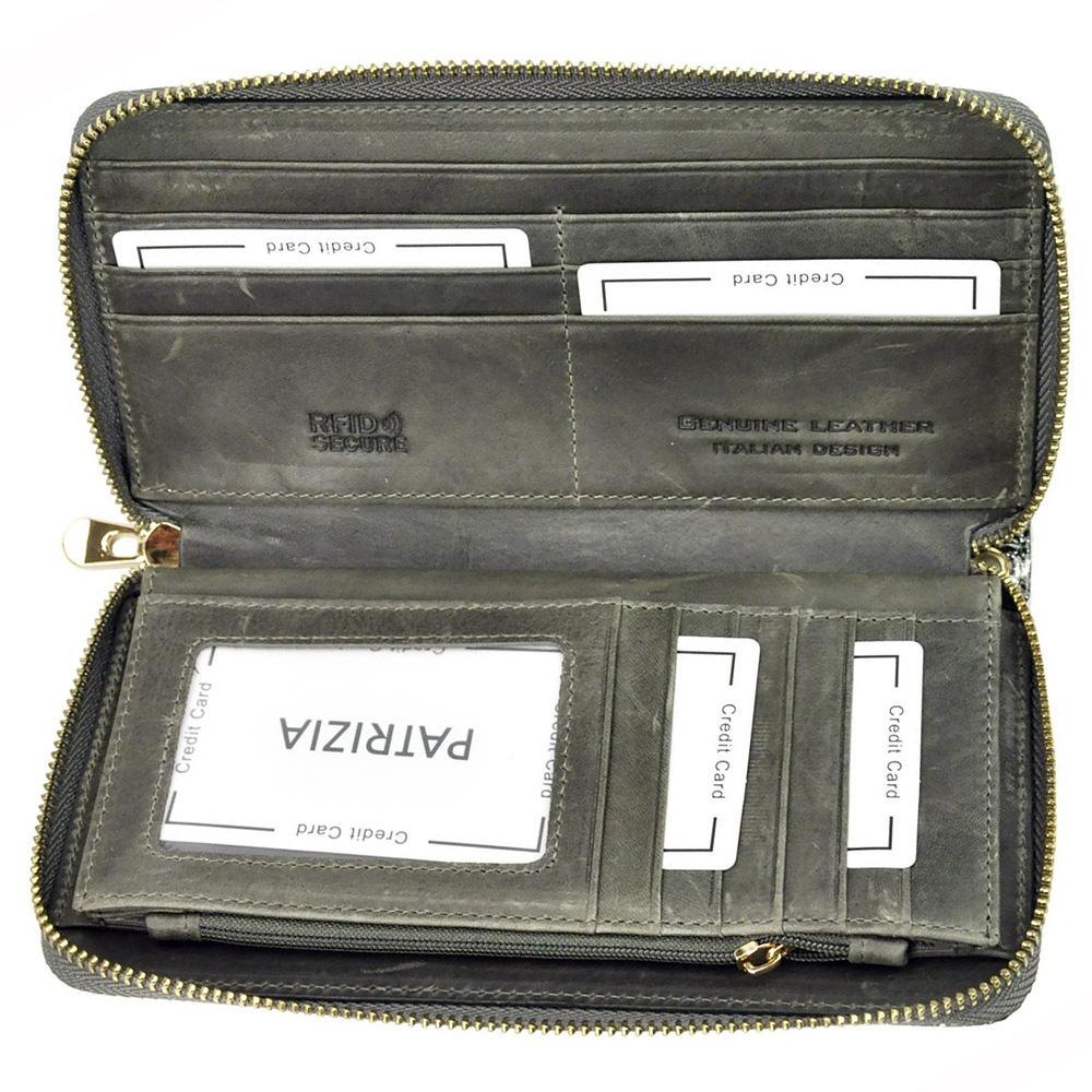 Дамско портмоне от естествена кожа GPD335, Сив - с RFID защита 5