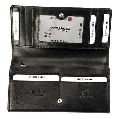 Дамско портмоне от естествена кожа GPD388, Черен - с RFID защита 3