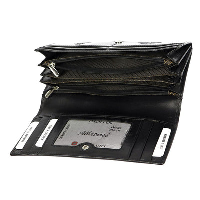 Дамско портмоне от естествена кожа GPD388, Черен - с RFID защита 5