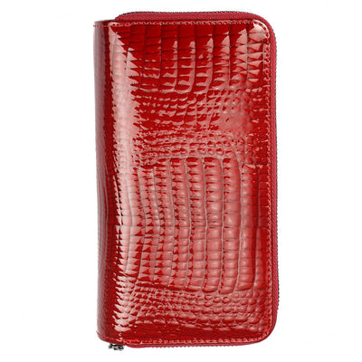 Дамско портмоне от естествена кожа GPD400, Червен - с RFID защита 7