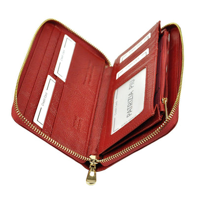 Дамско портмоне от естествена кожа GPD423, Червен - с RFID защита 6