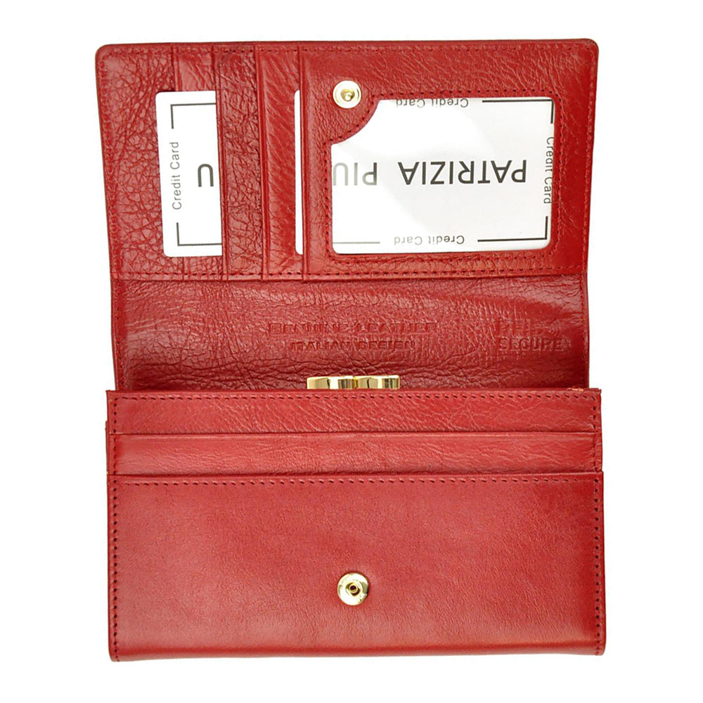 Дамско портмоне от естествена кожа GPD425, Червен - с RFID защита 4