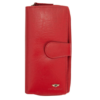 Дамско портмоне от естествена кожа GPD438, Червен - с RFID защита 1